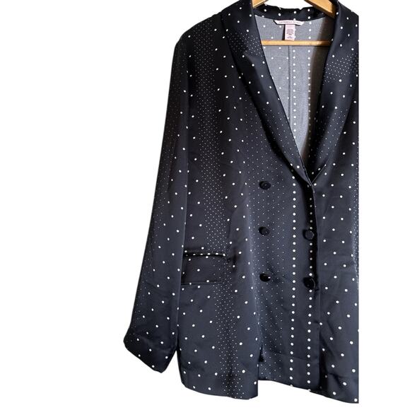 Victoria's Secret Women's Jacquard Polka Dot Sleep Night Shirt Size L Inky Navy - Picture 4 of 10